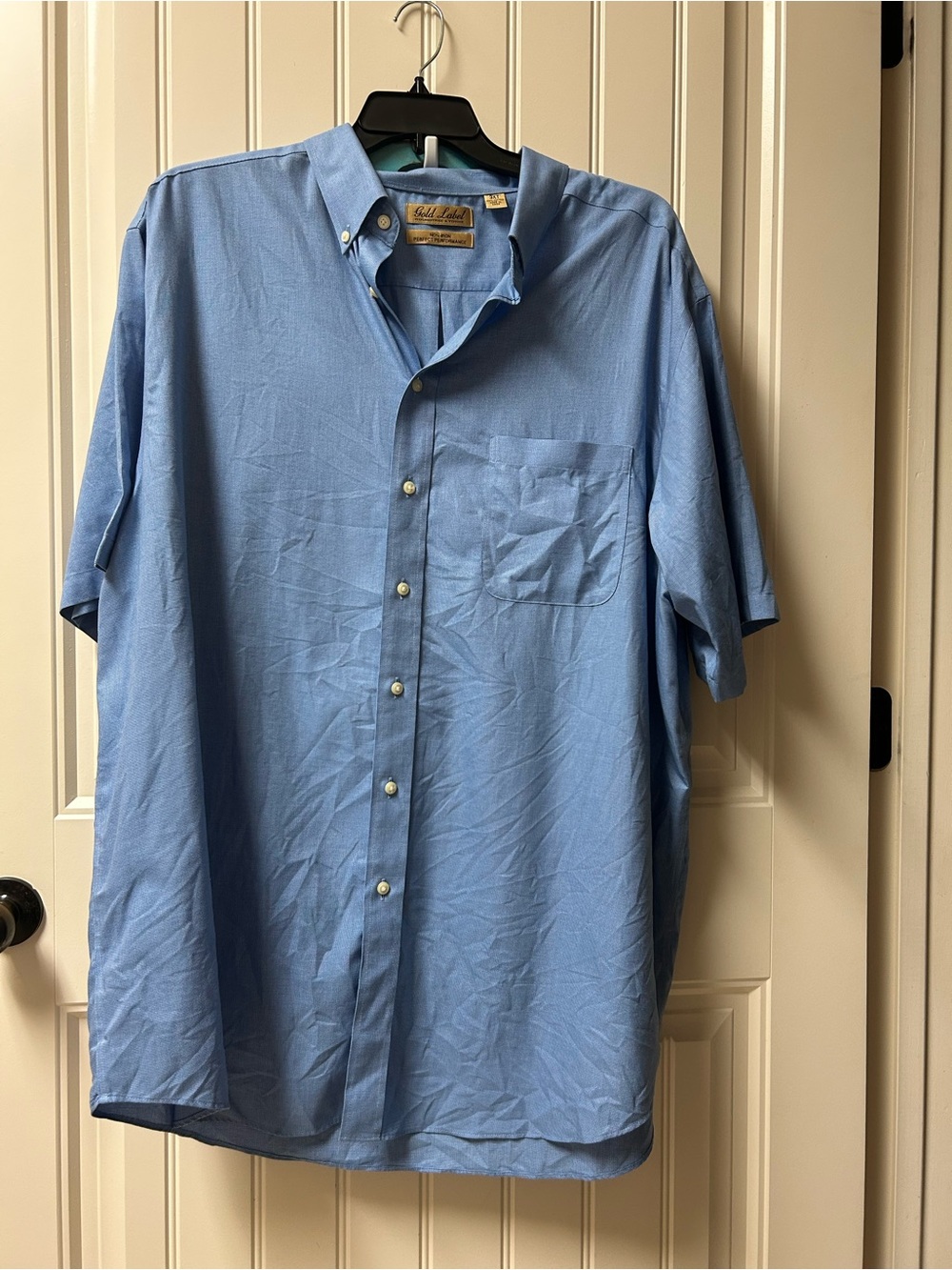 Roundtree & Yorke Light Blue Short-Sleeve Button-Down Shirt